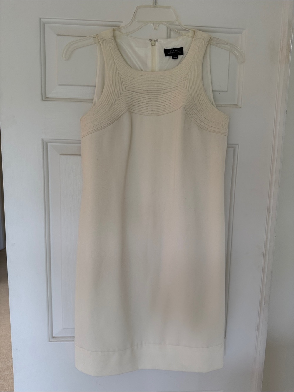 Tahari by Arthur Levine Ivory Textured/Ribbed Dress